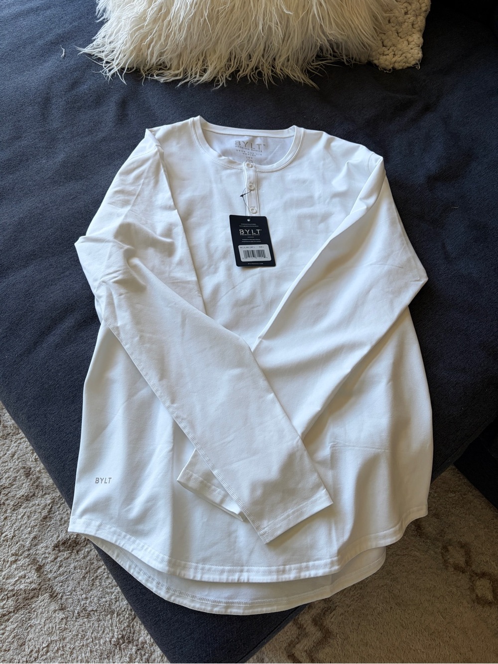 BYLT Basics Men’s Long Sleeve Crew Shirt - White